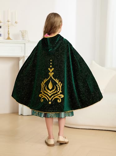 Disfraz de capa con capucha de princesa Elsa Anna para niñas miniatura 4