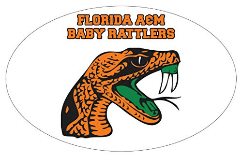 R and R Imports, Inc Florida A&M High School Baby Rattlers Tallahassee Sports Team 9” x 14” Jumbo Oval Mascot Magnet