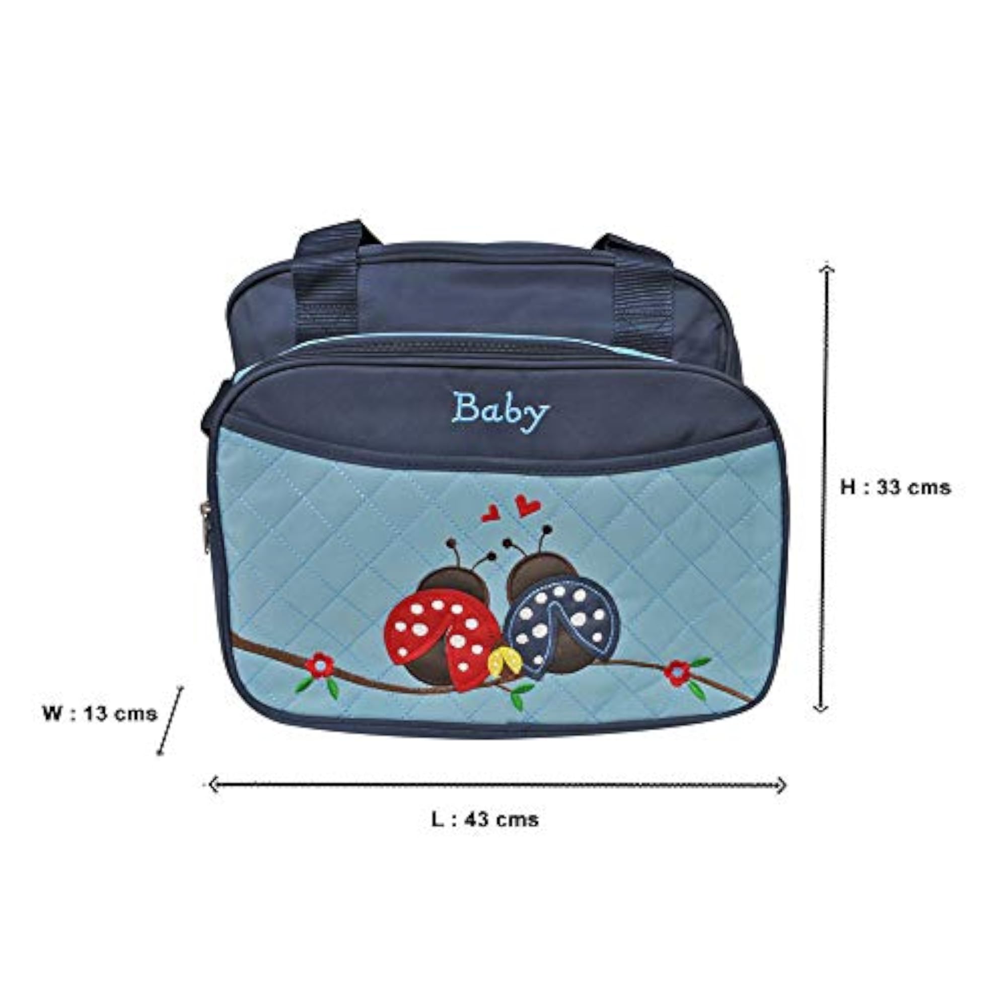 Baby Diaper Carry Bag - Ladybirds with Changing Mat