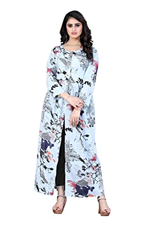 Image of H.E HAMZA ENTERPRISER Printed Crepe Material Brown Western Dress For Women