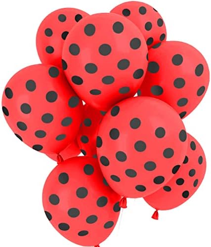 DELIGHTBOX Big Black Polka Dots Biodegradable Latex Balloons, 11-Inch (12-Units)