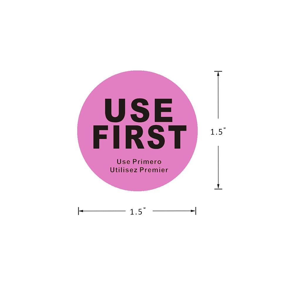 Amazon | USE FIRST 文字の円形ステッカー 直径38mm 規格1ロール500枚 