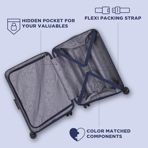 Image of American Tourister Liftoff+ | Small Size Cabin Trolley Bag (55 cm) for Travel | 360 8 Wheel Travel Luggage | Hard Case Polypropylene (PP) Suitcase | Mounted TSA Lock | Midnight Blue