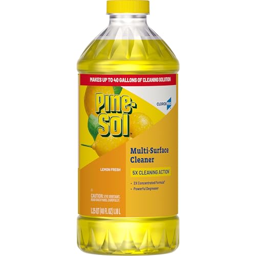 CloroxPro Pine-Sol Multi-Surface Cleaner, All Purpose Cleaner, Lemon Fresh, 40 Fluid Ounces (Package...