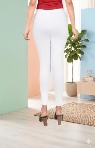 Image of Leggings for Women Ankle Length Combo Pack Black and White Cotton Stretch Comfortable Gym Yoga Pants Slim Fit Stylish Women Leggings