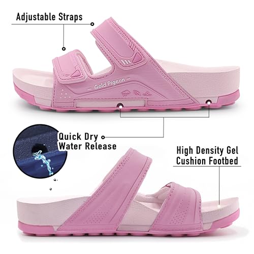 Gold Pigeon Shoes Kid's Double Strap Adjutable Slide Sandals for Boys and Girls2