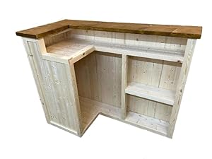 Rustykalny Drewniany Stół Barowy Ogrodowy w L