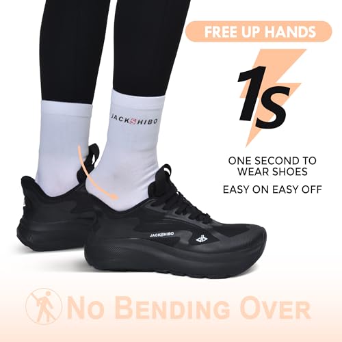 JACKSHIBO Women's Wide Toe Box Road Running Shoes Slip in Hands Free Arch Support Tennis Shoes Orthopedic Cushion Walking Sneakers with Metatarsal Pad2