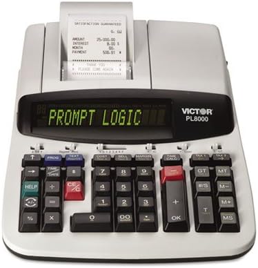 PL8000 One-Color Prompt Logic Printing Calculator, Black Print, 8 Lines/Sec, Sold as 2 Each
