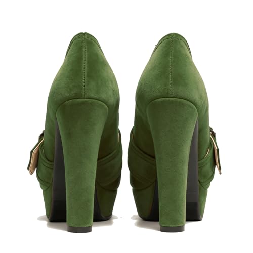 Image of SHODENSE Women Vintage Chunky Platform Loafers Pumps Tassel Round Closed Toe Slip On Suede Block High Heel Dress Loafer Shoes Buckle Strap Oxford Loafers Fringe Pump Dressy Chic Sexy Y2k 4-11 M US