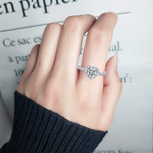 M&Ostyle 925Silver Moissanite Adjustable Engagement Ring, Promise Eternity Ring for Women,Wedding Rings,Jewelry Gift,Friendship Promise Fashion Jewelry Valentine Gifts for Women4
