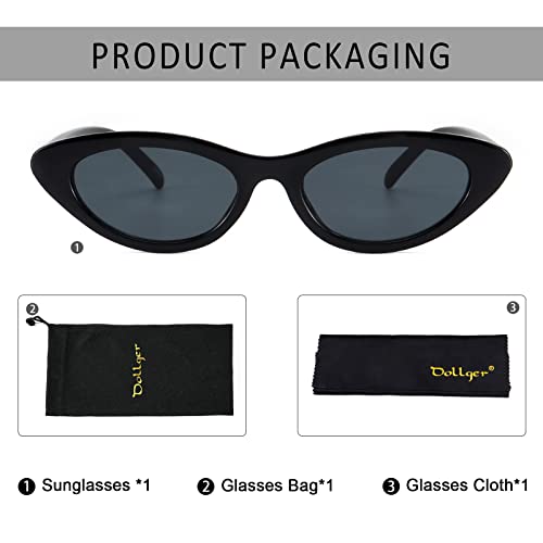 Dollger Retro Cateye Sunglasses Women Men Mini Vintage Narrow Trendy Cat Eye Small Sun Glasses #TOP4