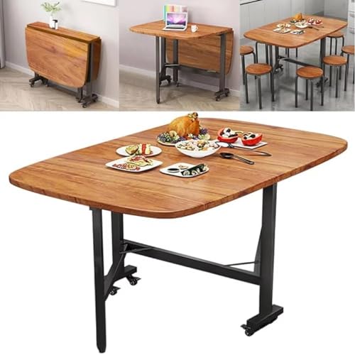 GLMGBP Mesa de Comedor Extensible Rectangular con Hojas abatibles para Espacios pequeños. Mesa Plegable de Madera con Bordes Redondeados para Cocina. Escritorio móvil Que Ahorra Espacio para Sala d