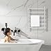 R FLORY 6 Bars Towel Warmer for Bathroom, Wall Mounted Electric Heated Towel Rack with Timer, Plug-in/Hardwired Stainless Steel Towel Heater, Chrom