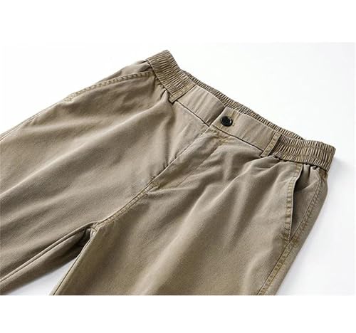 Men's Summer Jeans Thin Breathable Loose Straight Denim Pants Elastic Waist Casual Plus Size Trousers4