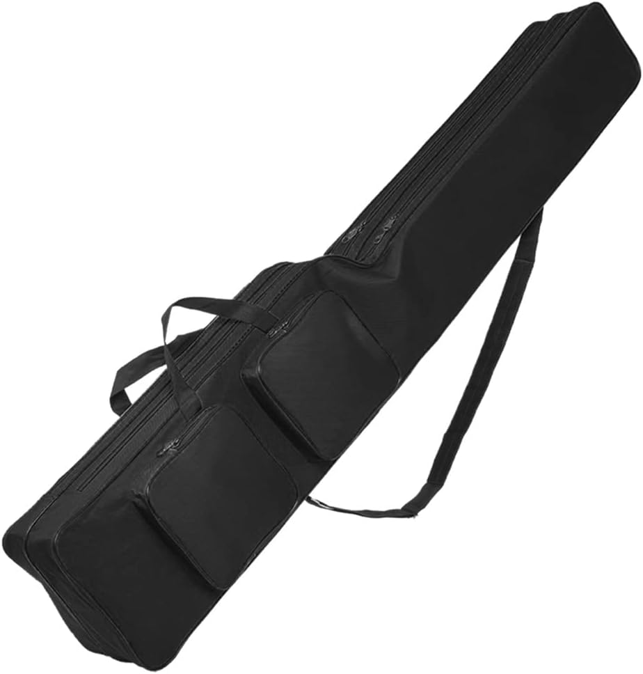 Two Layer 130cm Fishing Rod Reel Bag Fishing Pole Gear Tackle Tool Carry Case Carrier Storage Bag Organizer Fishing Cover Bag (Color : Black)
