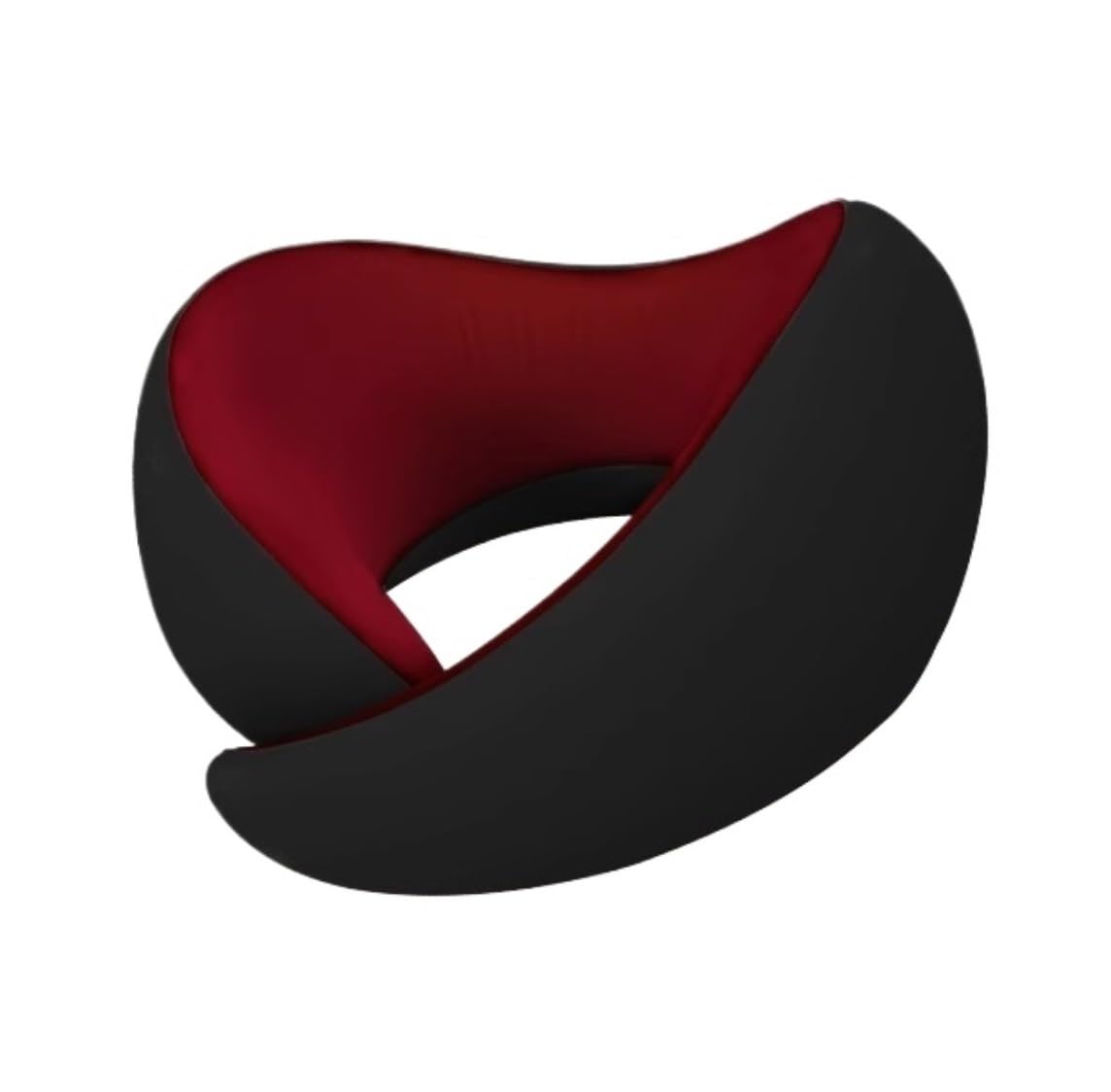 Nackenkissen Reisekissen Memory Foam Reisekissen mit Aufbewahrungstasche Baumwolle Reise Nackenkissen Flugzeugkissen Nackenkissen Flugzeug(Black-red)