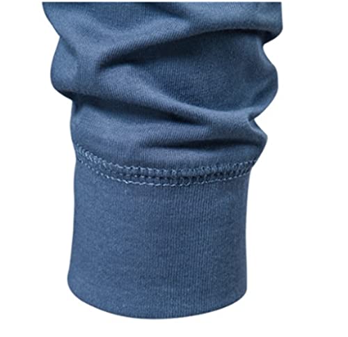 Men Casual Solid Color Long Sleeve for Men Autumn Cotton Mens(Gray,Large)4