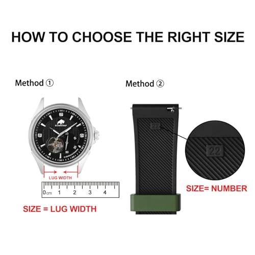 Correa de reloj de goma 22mm BISONSTRAP impermeable de dos tonos para hombre 5