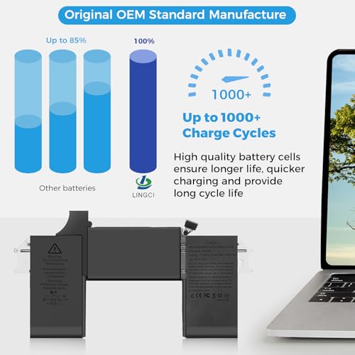 Image of A2337 Battery,A2389 Battery Replacement for MacBook Air 13 Inch A2337 M1 2020 EMC 3598 (Upgraded High Performance 11.39V 49.9Wh 4380mAh)