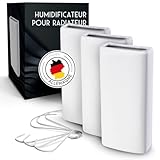 FALKENWERK Lot de 3 humidificateurs de radiateur en céramique   Universel avec crochet flexible   Durable   Convient à tous les appareils de chauffage   Blanc