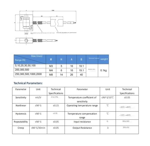 Célula de carga miniatura acero inoxidable S sensor fuerza 100N para control industrial 2