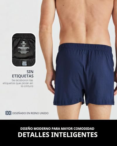 Calzoncillos boxer de algodón sueltos con botón para hombre pack de 3 y 6 4