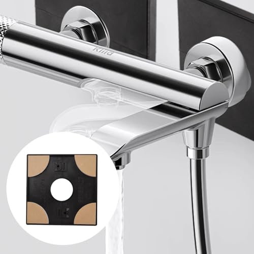 JAONLD 2 Stück Dekorative Duschabdeckung Quadratische Selbstklebende PVC Rohrabdeckung Dekorative Wasserhahnabdeckung zum Abdecken von Drähten, Wasserhähnen, Rohren und Löchern in Wänden (Schwarz)