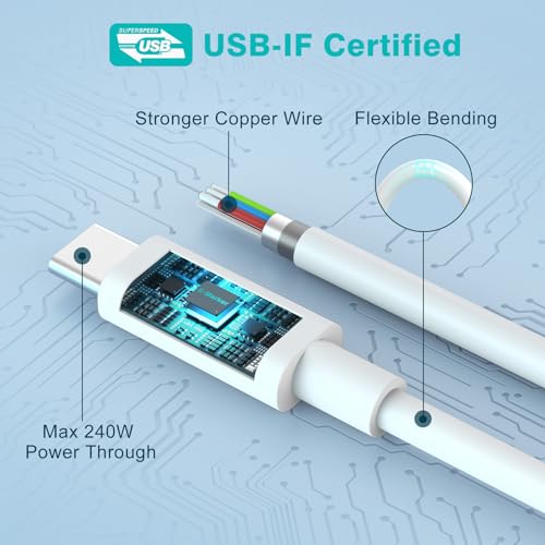 Saturndock SD-US-2M 240W 1PCS-2ND 240W Usb C To Usb C Cable 6.6Ft, Usb-C Charger Cord Type C Fast Charging For Macbook Pro Macbook Air Charger thumb #4