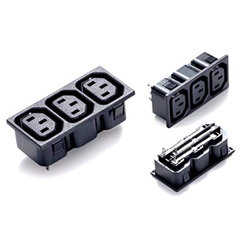 10pcs/lot AC Power Socket IEC320 C13 Three Position Black Industrial Socket Plug IEC 320 C13 Triple Electrical Socket#