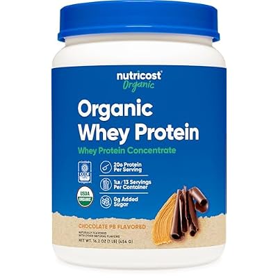 Nutricost Organic Whey Protein Concentrate, Chocolate Peanut Butter Flavored, (1LB) - Gluten-Free, Non-GMO