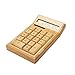 Sengu Bamboo Wooden Solar Calculators Standard Function Desktop Calculator with 12-digit Large Display