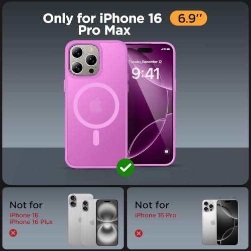 Image of Miracase Magnetic for iPhone 16 Pro Max Case, 6.9 inch, Slim, Lilac Pink