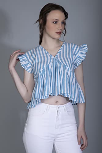 Image of DHRUVI TRENDZ Women's Cotton Regular Fit Top