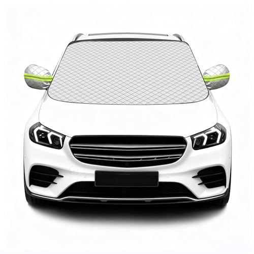 Protector de Parabrisas Delantero Universal, Parasol Exterior Coche,Cubierta para Parabrisas de Coche con Cubiertas de Espejo Que se Adapta a la mayoría de los vehículos, 150x100cm