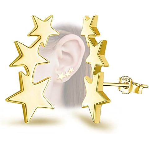 Sterling Silver Star Stud Earrings For Girls Women - Hypoallergenic Stars Post Earrings for Girls Teens Women, Sterling Silver, not known Cover