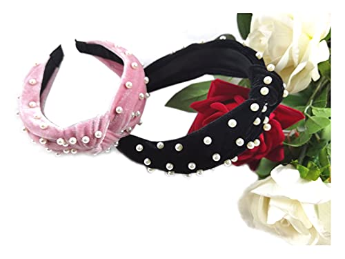 CJMY Fashion Headbands with Knot and Faux Pearl Elastic Hair Hoops classic Accessories for Women and Girls