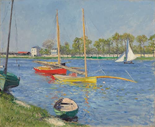 MNMSBFXQ Famoso Impresiones de Arte Pintura Arte de La Pared Lienzo el Sena en Argenteuil de Gustave Caillebotte para la Decoración del Pasillo 60x90cm