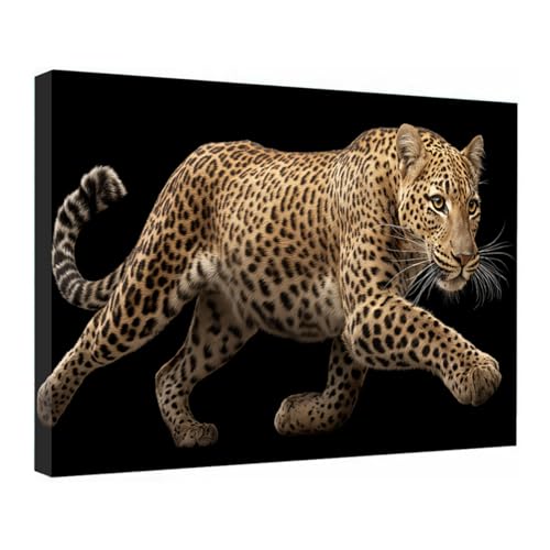 Affiche léopard de salle de bain peinture vintage tableau toilettes déco rigolote noir