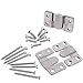Furniture Flush Mount Bracket- Headboard Wall mount Hardware- Large Picture Hangers- Heavy Duty photo Frame Hook- Stainless Steel Interlocking Z Clips (Large Size, 2 Sets with Screws)