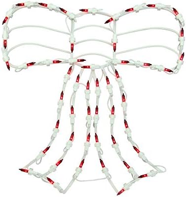 Northlight 14" Lighted Red Bow Window Silhouette Christmas Decoration