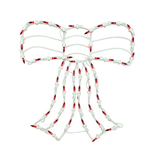 Northlight 14" Lighted Red Bow Window Silhouette Christmas Decoration #TOP8