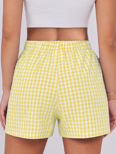 Image of ANRABESS Boxer Shorts for Women Gingham Pajama 2026 Summer Casual Lounge Sleep Plaid Shorts Y2K Beach Bottoms