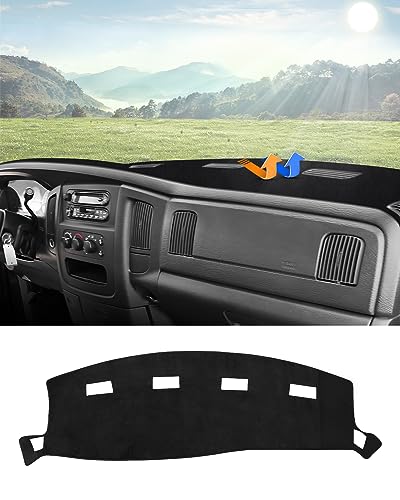 Autorder Dashboard Cover Mat for 2002-2005 Dodge Ram 1500 & 2003-2005 2500/3500 Accessories Dash Cover Flannel Dash Mat Sunshade Glare UV Rays Protector