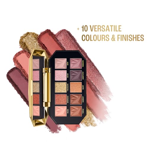 Image of Lakme Be-Jewel Multichrome Eyeshadow Palette |10 Rich Shades | Velvety Mattes, Gleaming Shimmers, Marble Tones and High-Impact Foils | - Gilded Glow 12g
