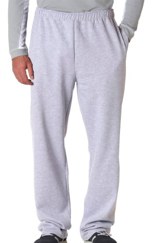Jerzees Adult NuBlend Open-Bottom Sweatpants with Pockets(Ash,Medium)