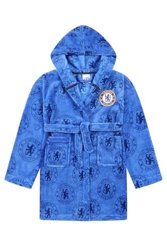 Chelsea Boys Official F.C. Dressing Gown Fleece Hooded Kids Robe (6-7 Years)
