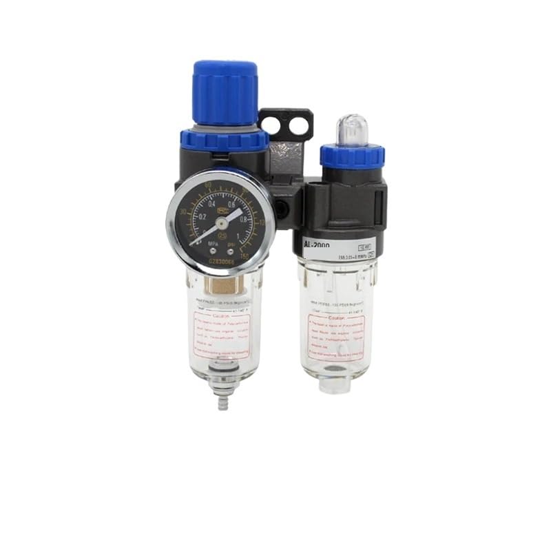 AFC2000 1/4" Air Filter Regulator Combination Lubricator,FRL Two Union Treatment Oil Water Separation(Grey)