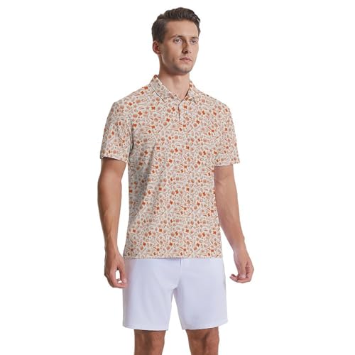 Men's Golf Shirts Moisture Wicking Quick Dry Performance Golf Polo Shirts for Men Fashion Print Short Sleeve Polo Shirts3