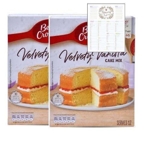 Cake Mix Bundle which Contains Betty Velvety Vanilla Cake Mix 425g - Pack of 2 with Grocery List Card